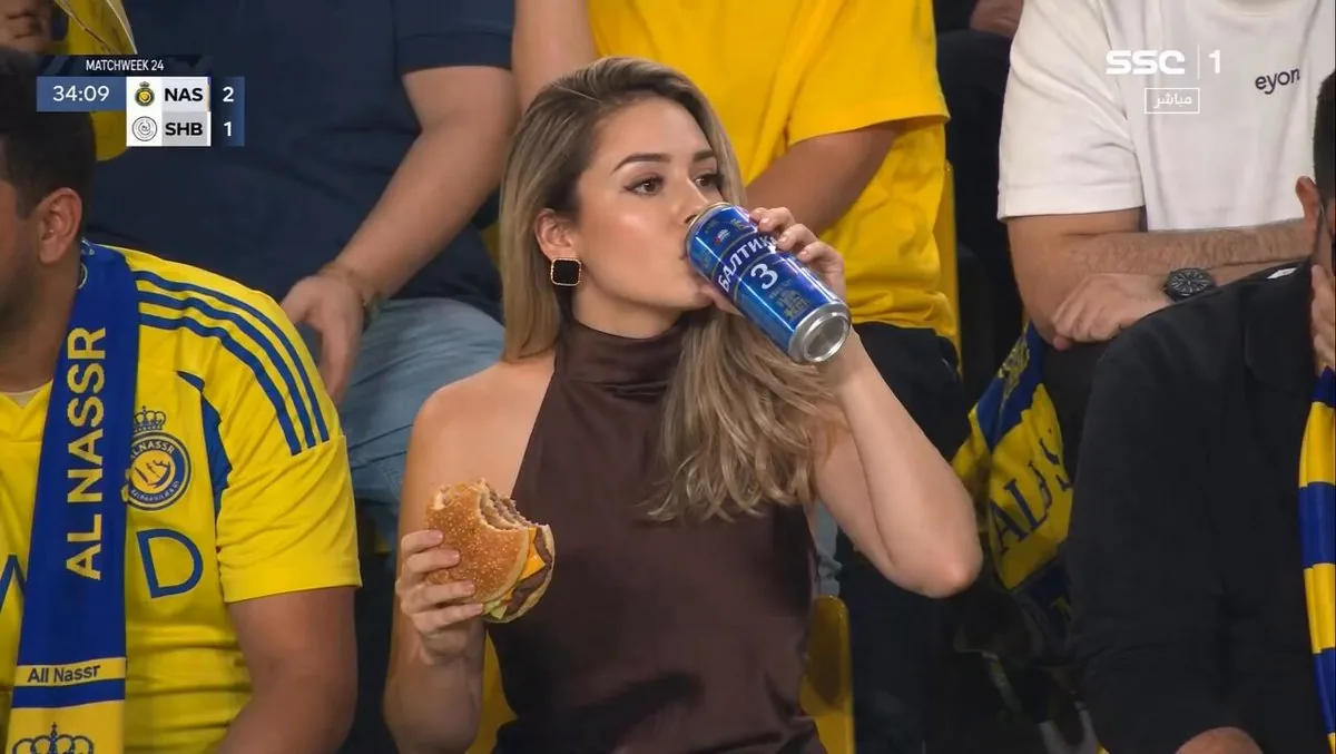 Ultra-realistic Sports Broadcast Still Glamorous Woman Sitting Video