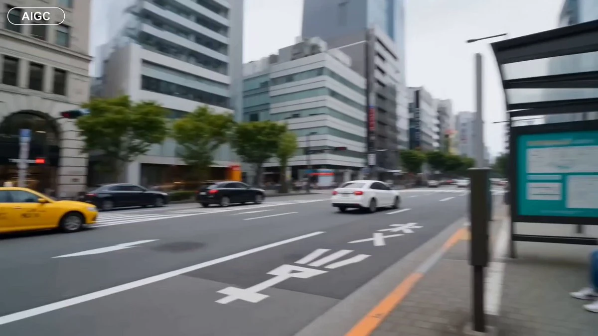 First-person marker doodle — the city snaps into 2D cartoons